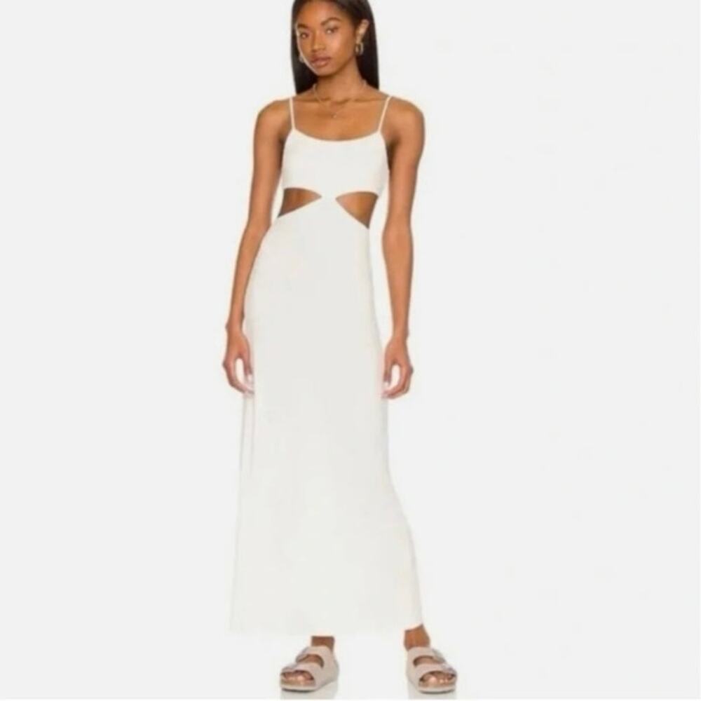 Free People FP Beach White Piper Cut Out Long Midi Long Dress Size Medium